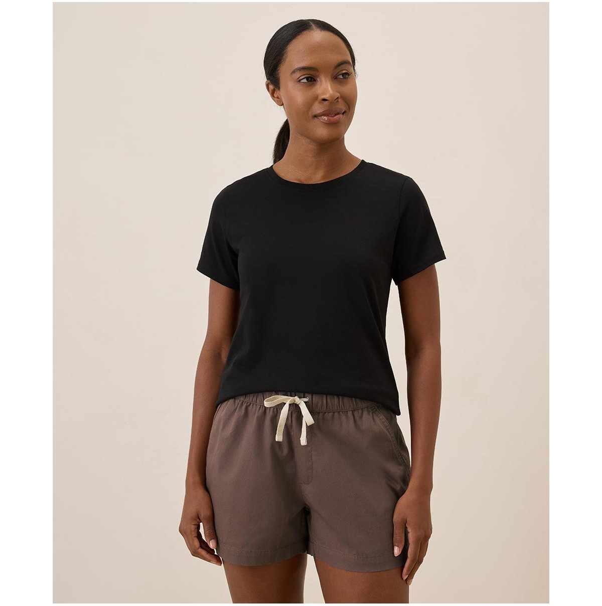 Women's Organic Cotton Luxe Stretch Jersey Tee - Plum