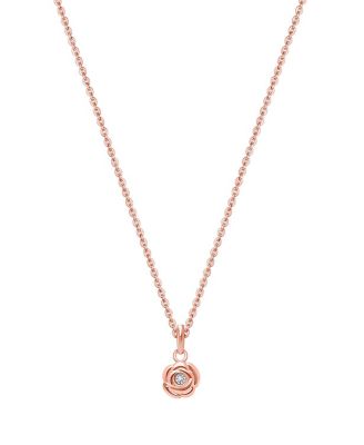 Girls Children's 14K Gold Blushing Rose 12-14" Necklace