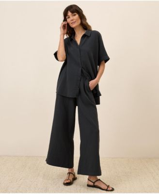 Women's Organic Cotton Coastal Double Gauze Oversized Shirt -