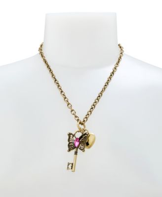 Ожерелье с подвеской-брелоком в виде бабочки в стиле Бохо из искусственного камня Betsey Johnson