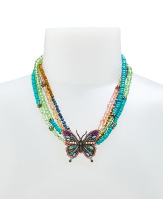 Бетси Джонсон Искусственного Камня Бохо Бабочка Из Бисера Заявление Ожерелье 