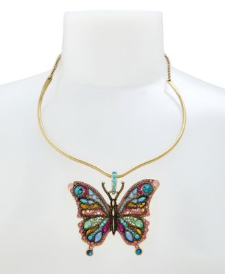 Проволочное ожерелье с подвеской-бабочкой в стиле Бохо из искусственного камня Betsey Johnson