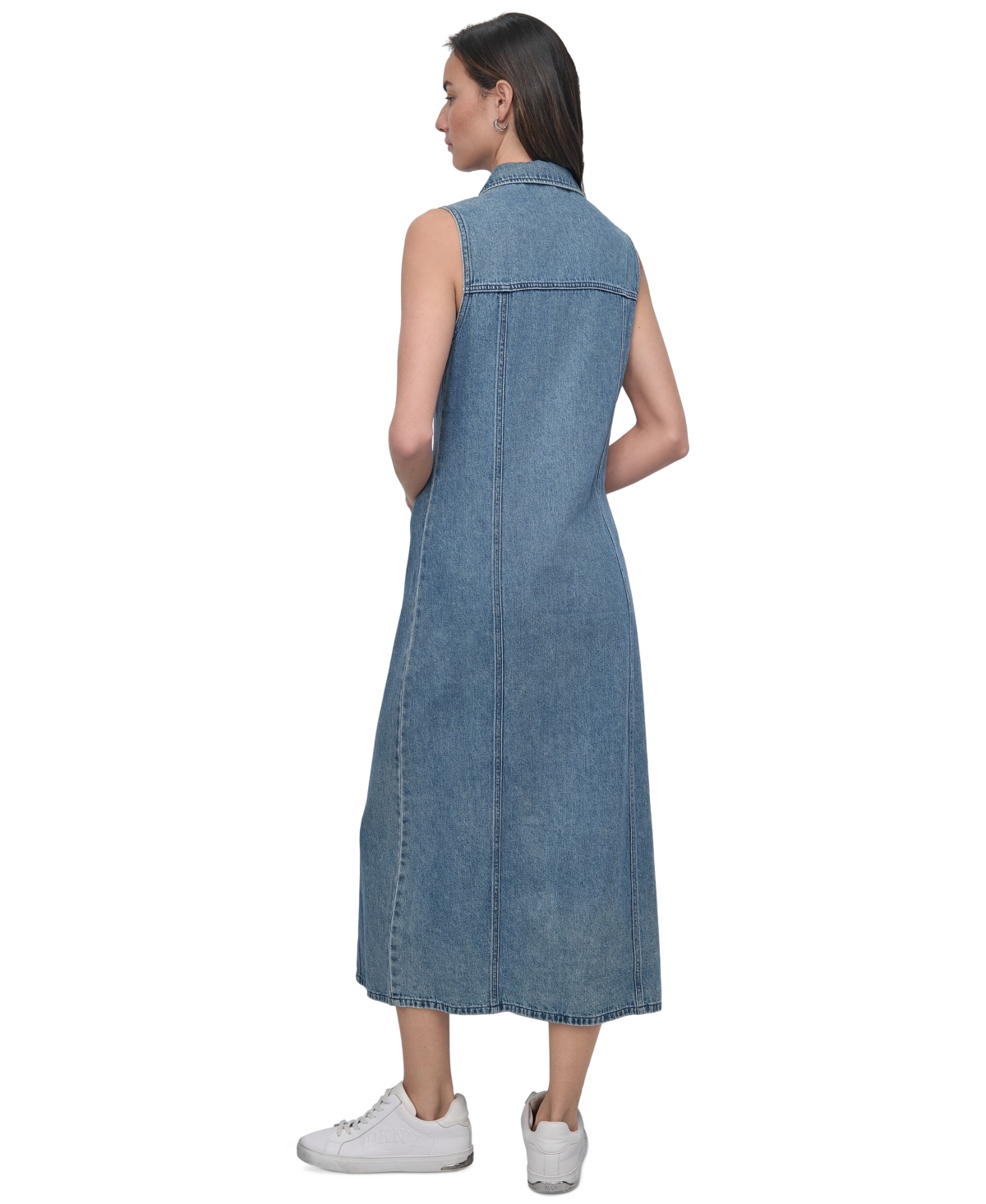 DKNY JEANS WOMEN'S SLEEVELESS DENIM MAXI DRESS 