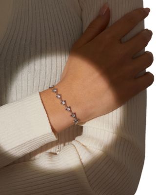 Eliot Danori Silver-Tone Cubic Zirconia Triangle Slider Bracelet, Exclusively at Macy's