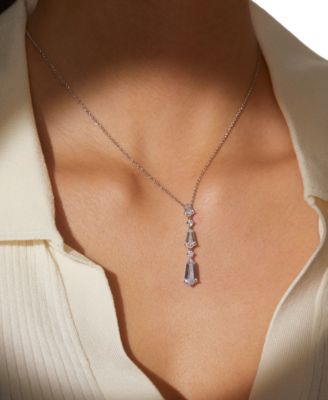 Eliot Danori Silver-Tone Cubic Zirconia Lariat Necklace 16 2 extender Exclusively at Macys 15190₽
