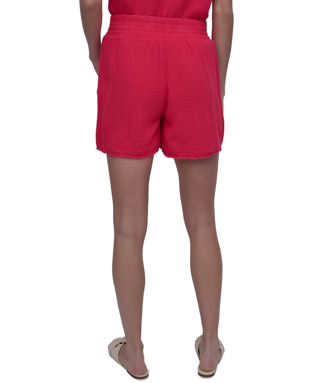 Shop Dkny Jeans Women's Cotton Gauze Pull-on Shorts