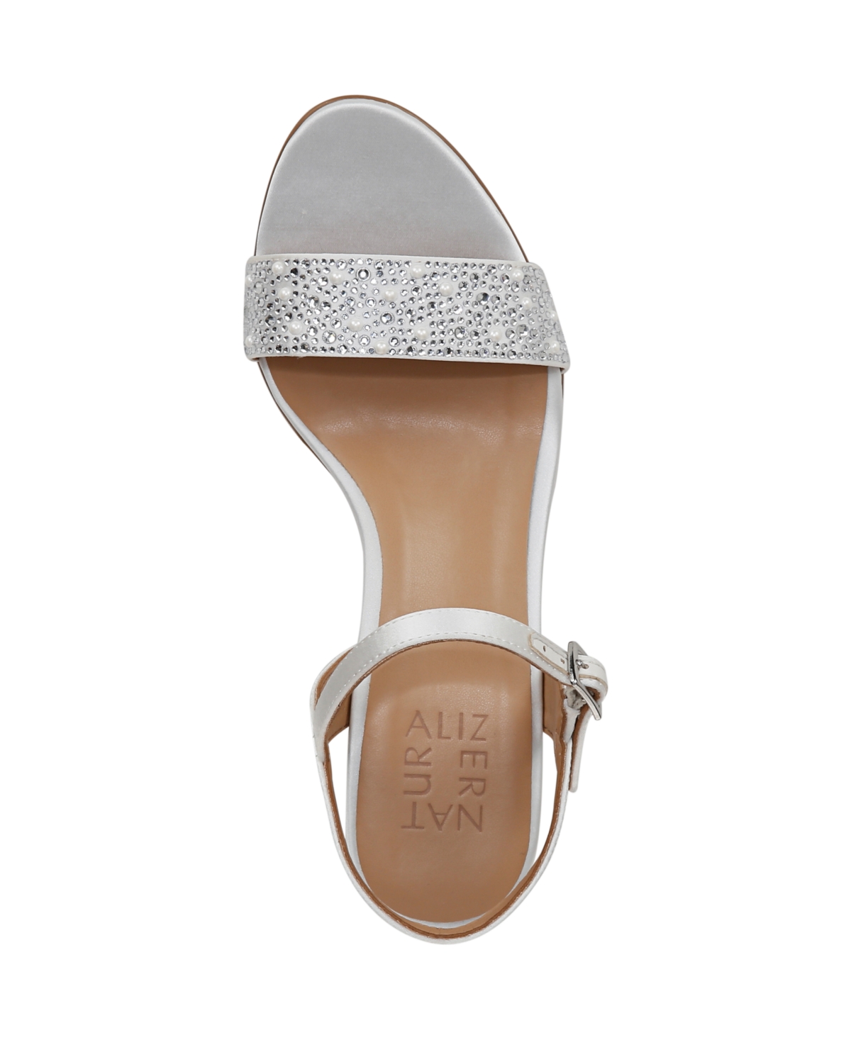 Naturalizer Bristol Ankle Strap Sandal In Pearl White Fabric