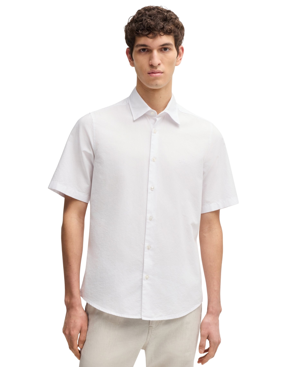 Boss by Hugo Boss Men's Oxford Cotton Regular-Fit Shirt - Open Pink