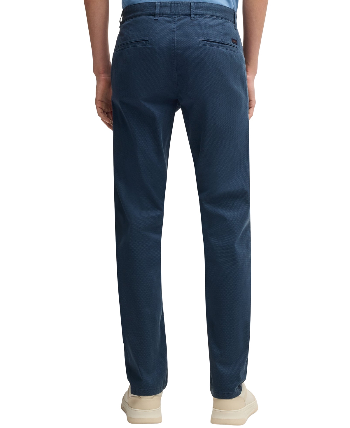 Hugo Boss Boss By  Men's Micro-printed Stretch Cotton Slim-fit Trouser Pants In Open Blue