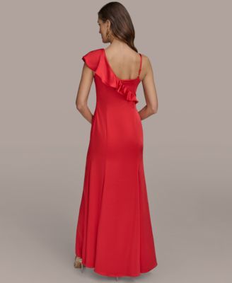 Женское платье без рукавов с оборками и V-образным вырезом от Donna Karan New York