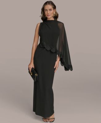 Donna Karan New York - Women's Chiffon-Cape-Overlay Gown
