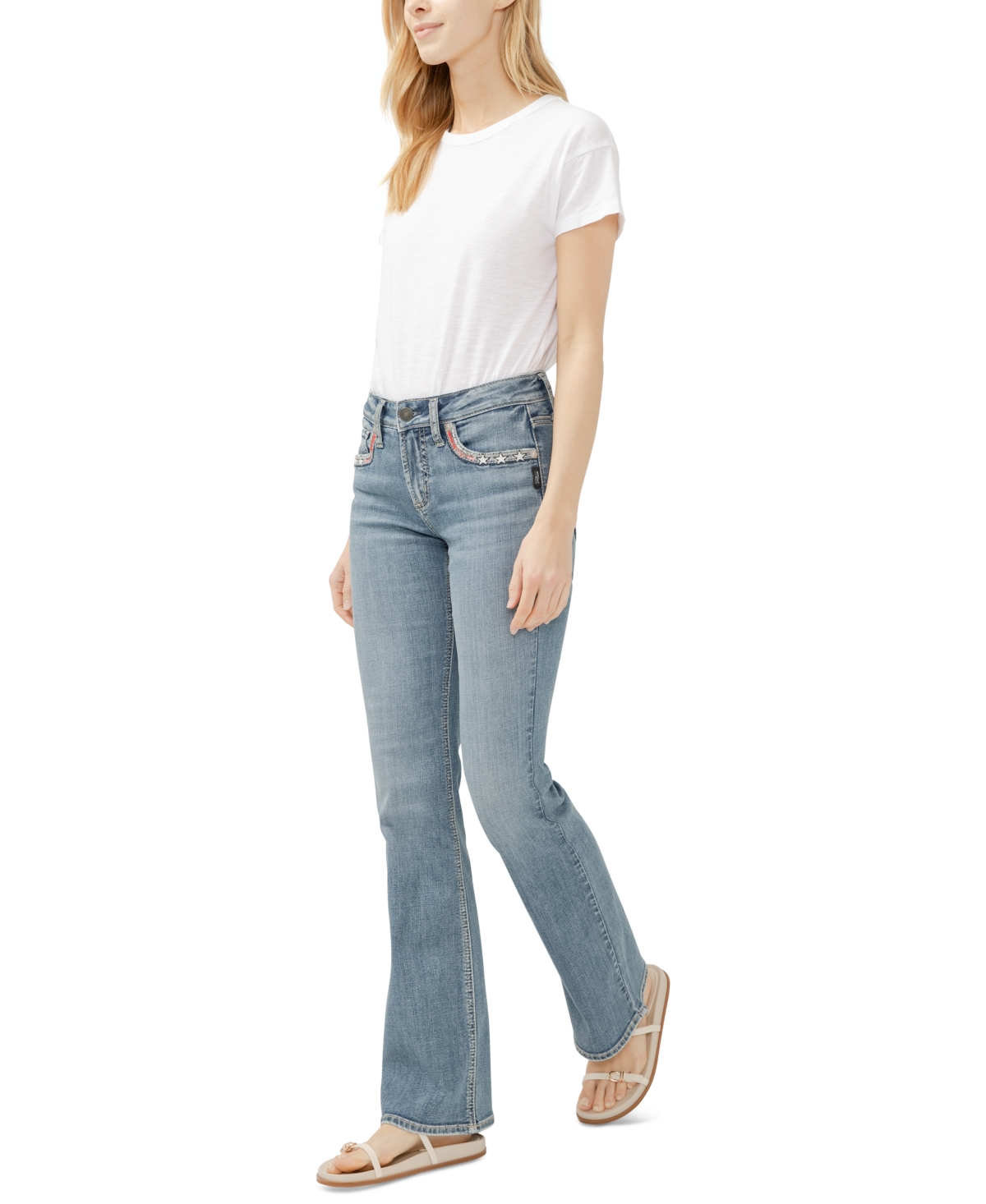 SILVER JEANS CO. WOMEN'S SUKI MID-RISE CURVY FIT BOOTCUT JEANS 