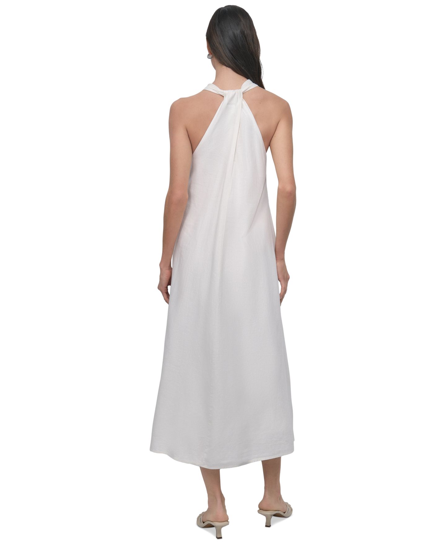 Женское платье DKNY Jeans V-Neck Racerback Linen-Blend Swing, цвет: Слоновая кость — фото 6