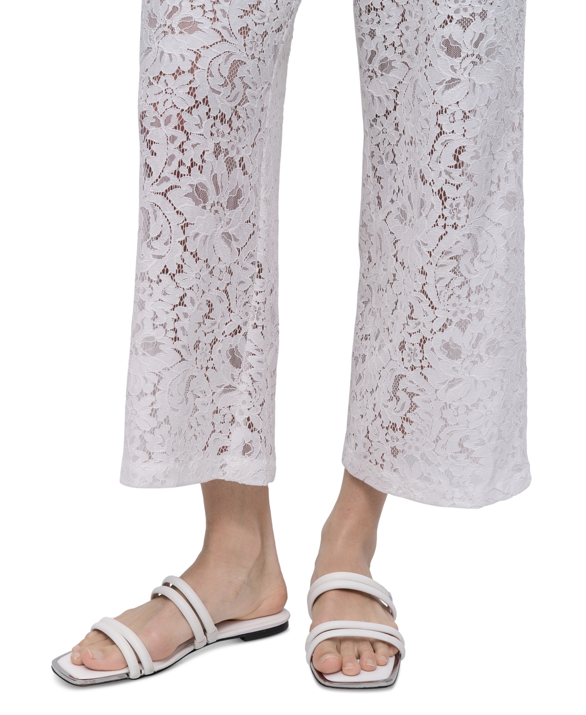 Shop Dkny Jeans Women's Lace Cropped Pants