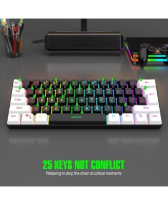 60% wired Gaming keyboard, RGB backlit ultra-small keyboard, waterproof portable, computer/MAC game keyboard (Black)