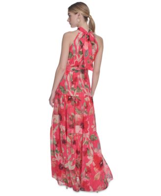 Миниатюрное платье Eliza J без рукавов с высоким вырезом и завязывающейся талией