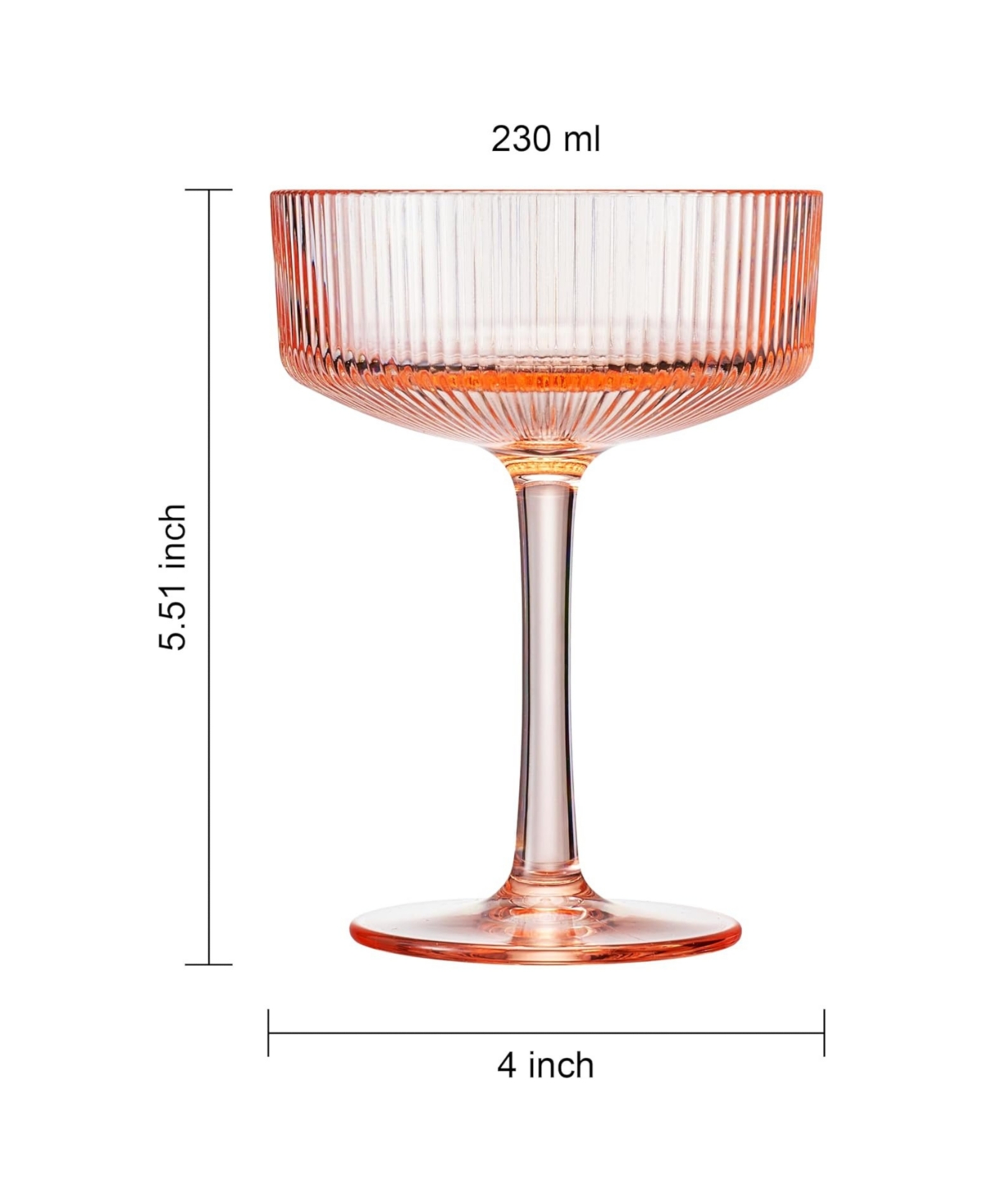 The Wine Savant Khen Art Deco Shatterproof Coupe Glasses, Set Of 2 In Pink