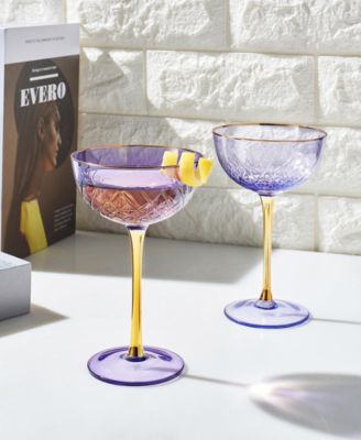 Vintage Art Deco Coupe Glasses, Set of 2