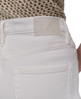 Women's High-Rise Classic Straight-Leg Raw-Hem Jeans