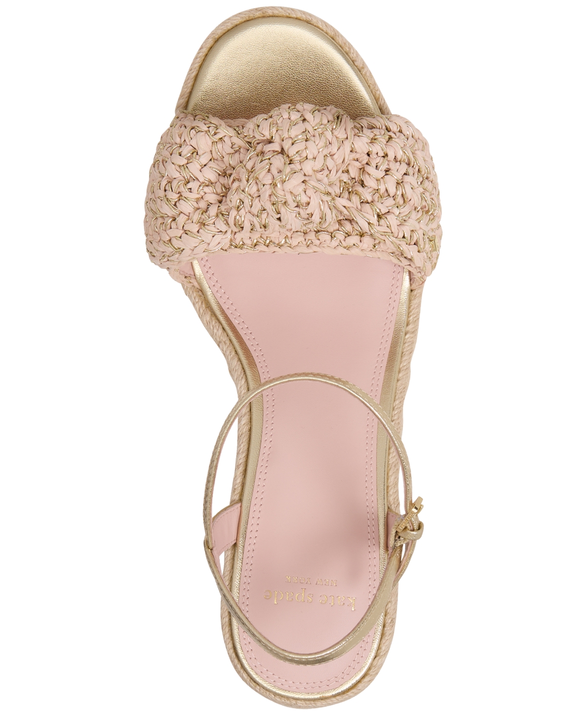 KATE SPADE WOMEN'S LEANDRA RAFFIA ESPADRILLE WEDGE SANDALS 