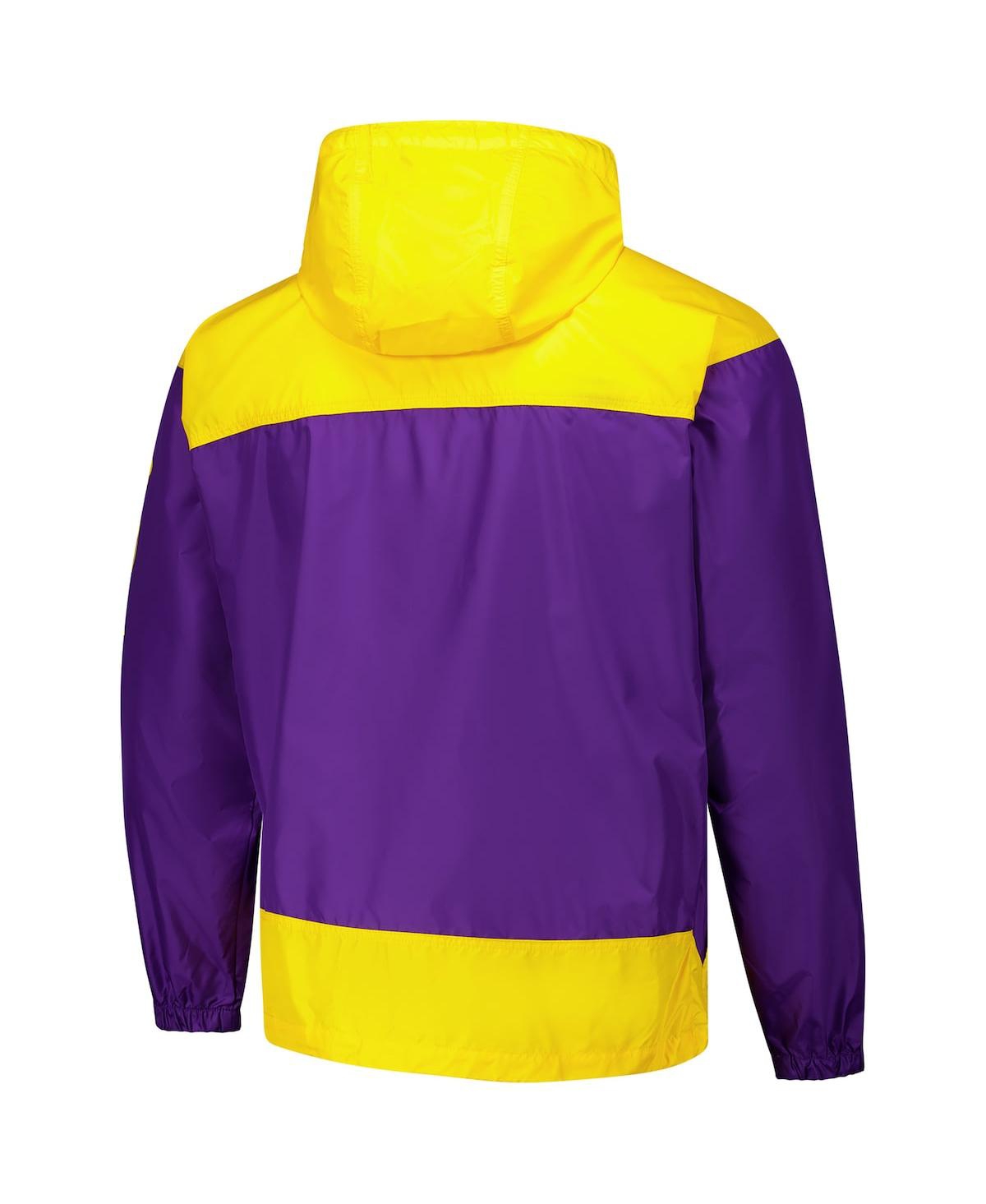 COLUMBIA MEN'S PURPLE LSU TIGERS FLASH CHALLENGER II OMNI-SHADE FULL-ZIP WINDBREAKER JACKET 