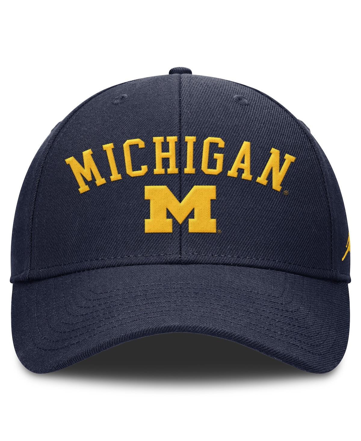 JORDAN MEN'S NAVY MICHIGAN WOLVERINES RISE ADJUSTABLE HAT 