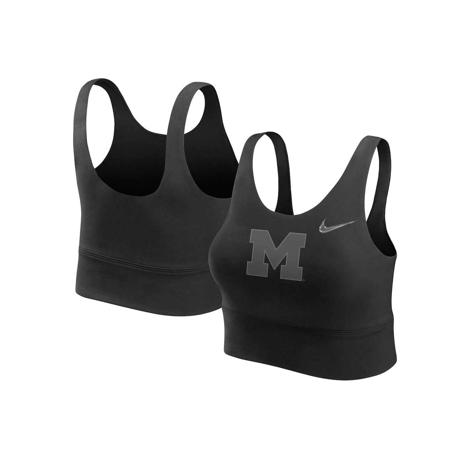 Women's Black Michigan Wolverines Performance Longline Sports Bra