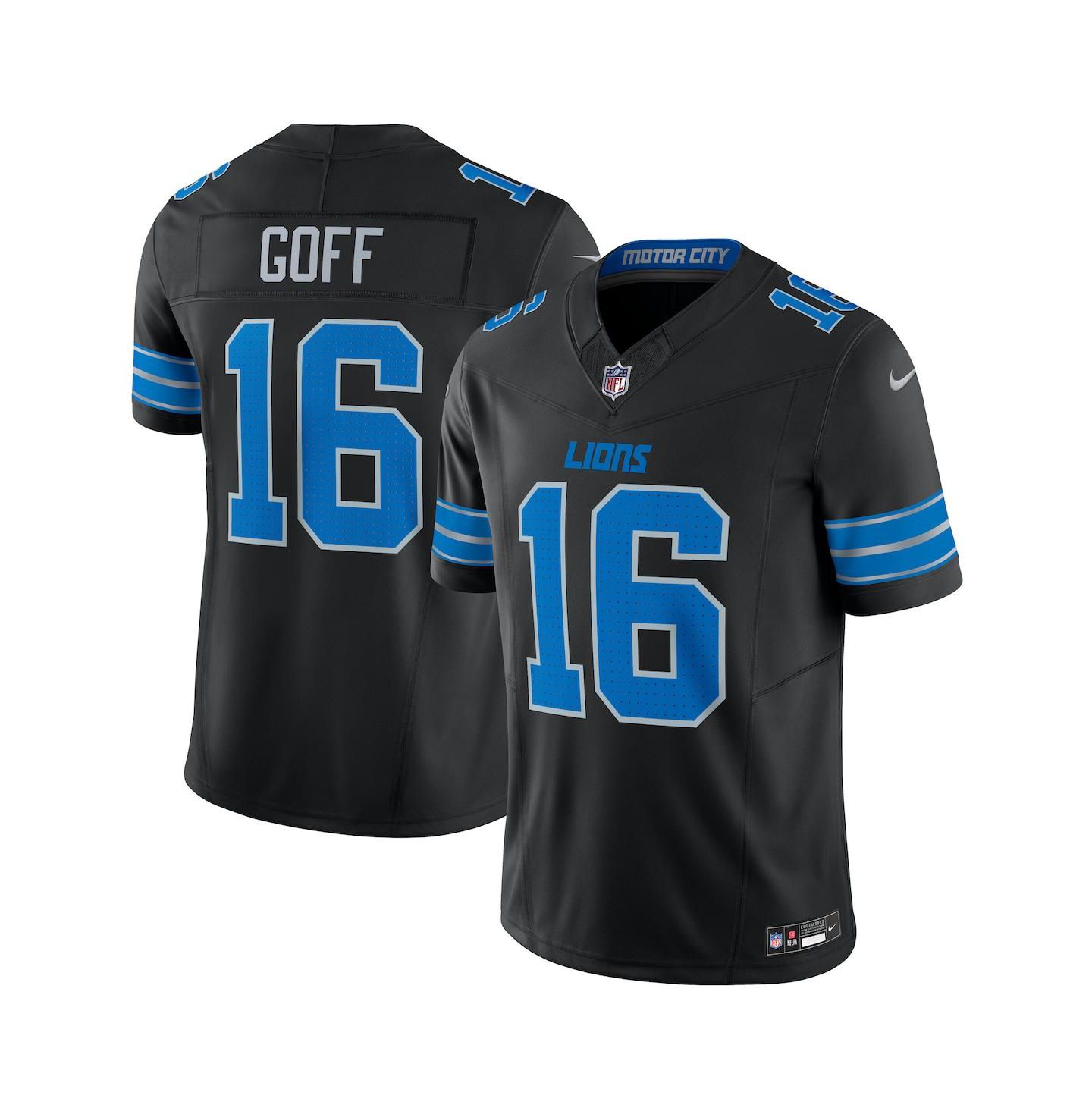 Мужской топ Nike Jared Goff Black Detroit Lions Vapor F.U.S.E. Limited Jersey — фото 1