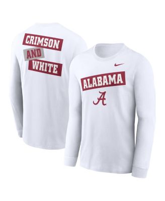 Nike - Men's White Alabama Crimson Tide Two-Hit Classic Location Long Sleeve T-shirt