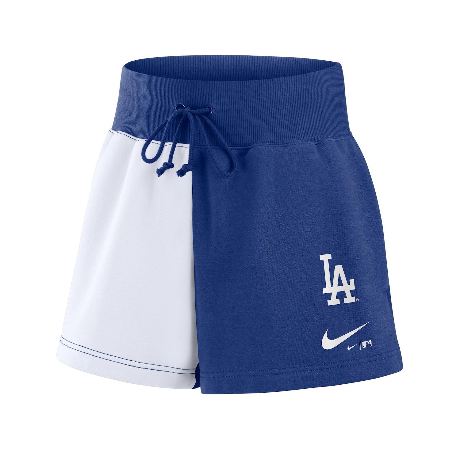 Women's Royal/White Los Angeles Dodgers Color-Block Phoenix Fleece Lounge Shorts