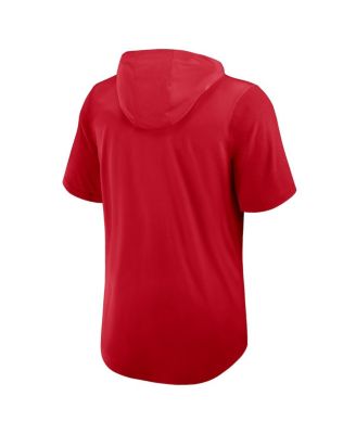 Men's Red Texas Rangers Tri-Blend Performance Hoodie T-Shirt