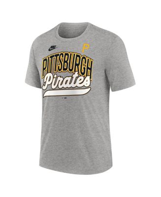 Men's Heather Gray Pittsburgh Pirates Cooperstown Collection Retro Tri-Blend T-Shirt