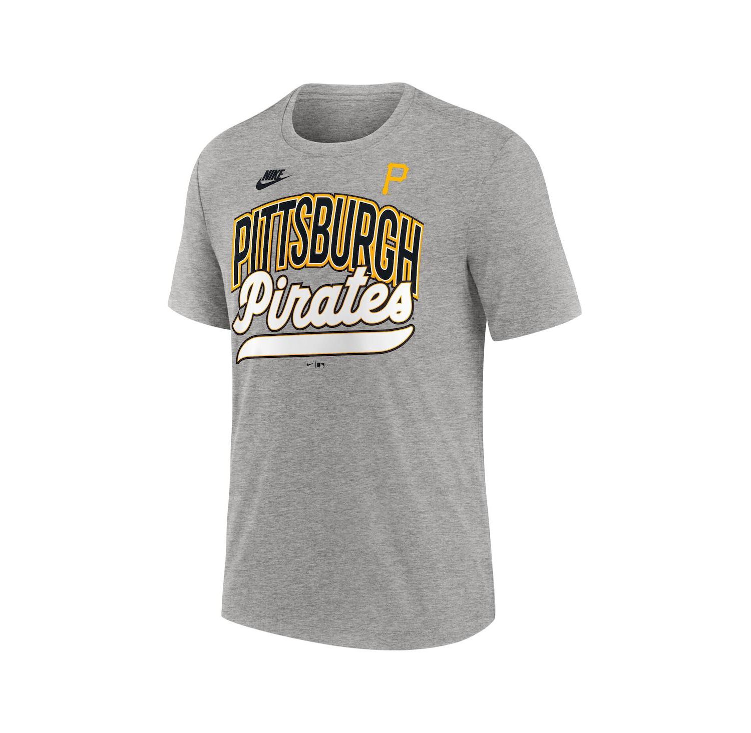 Men's Heather Gray Pittsburgh Pirates Cooperstown Collection Retro Tri-Blend T-Shirt
