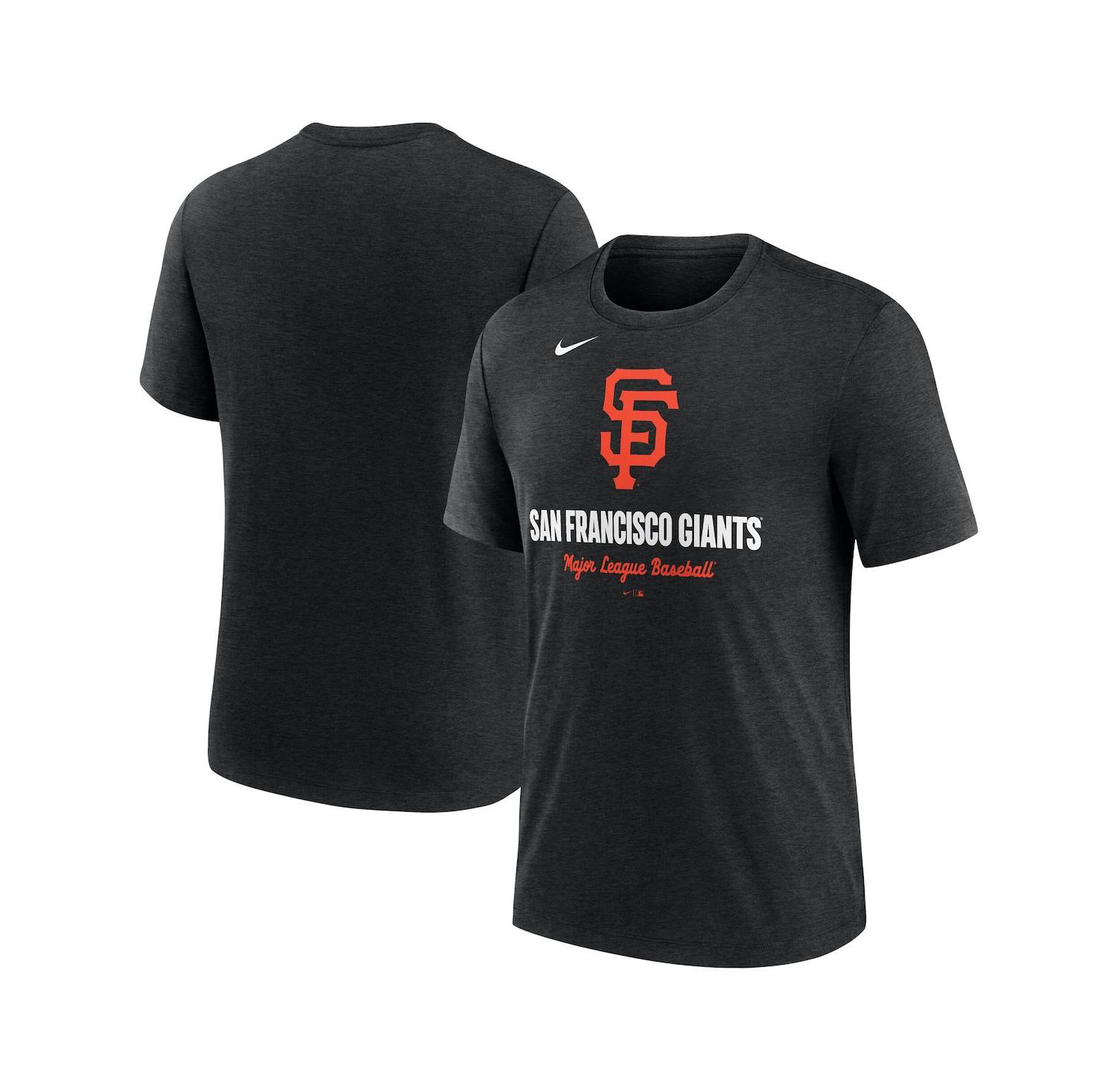 Men's Heather Black San Francisco Giants Logo Tri-Blend T-Shirt