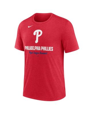 Men's Heather Red Philadelphia Phillies Logo Tri-Blend T-Shirt