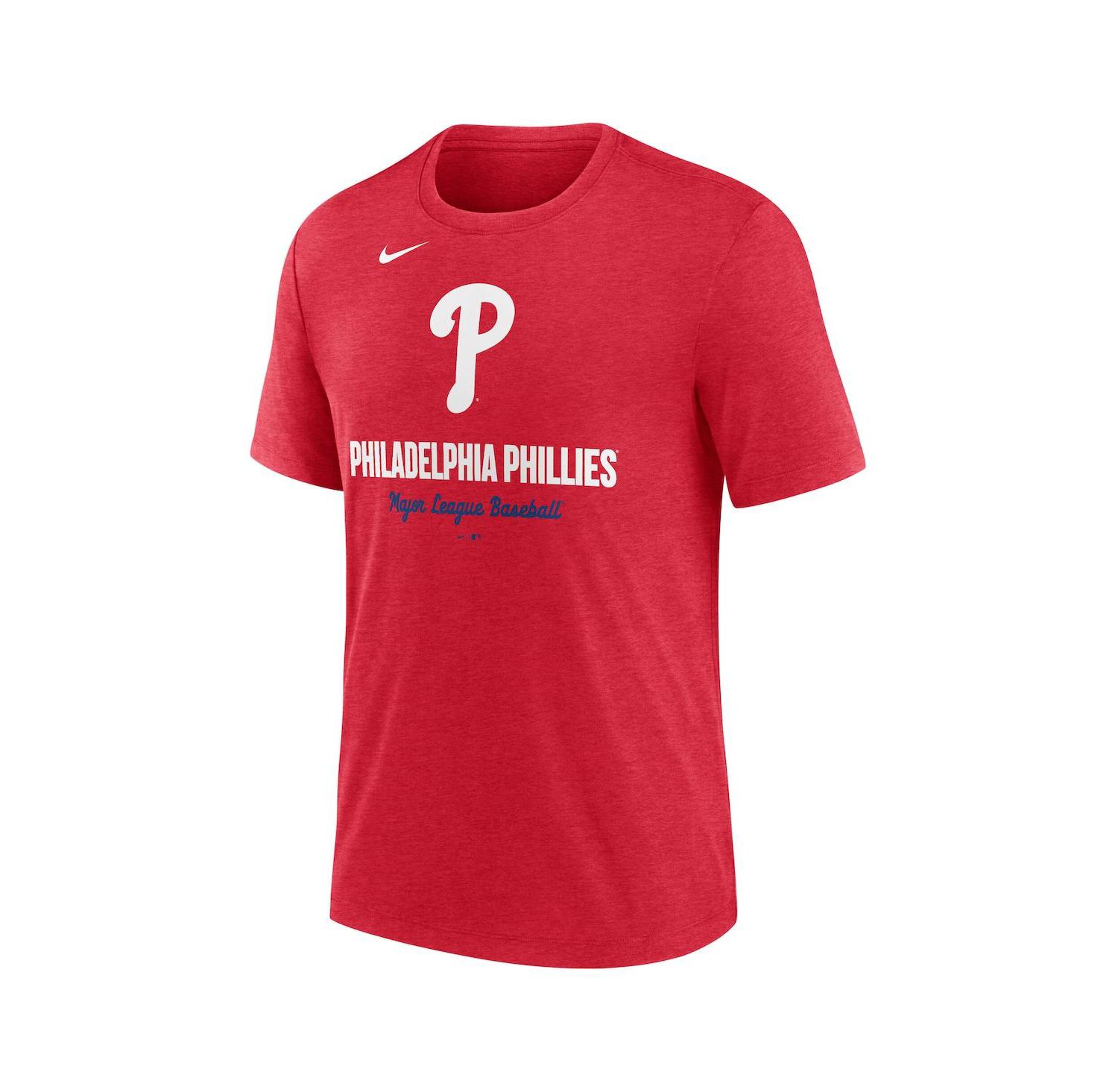Men's Heather Red Philadelphia Phillies Logo Tri-Blend T-Shirt