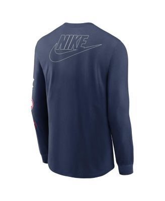 Men's Navy New York Yankees Cooperstown Collection Knockout Long Sleeve T-Shirt