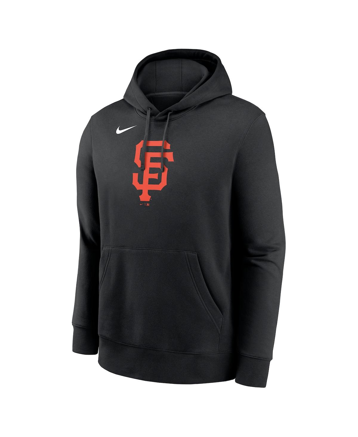 Nike Black San Francisco Giants Logo Club Fleece Pullover Hoodie In Black