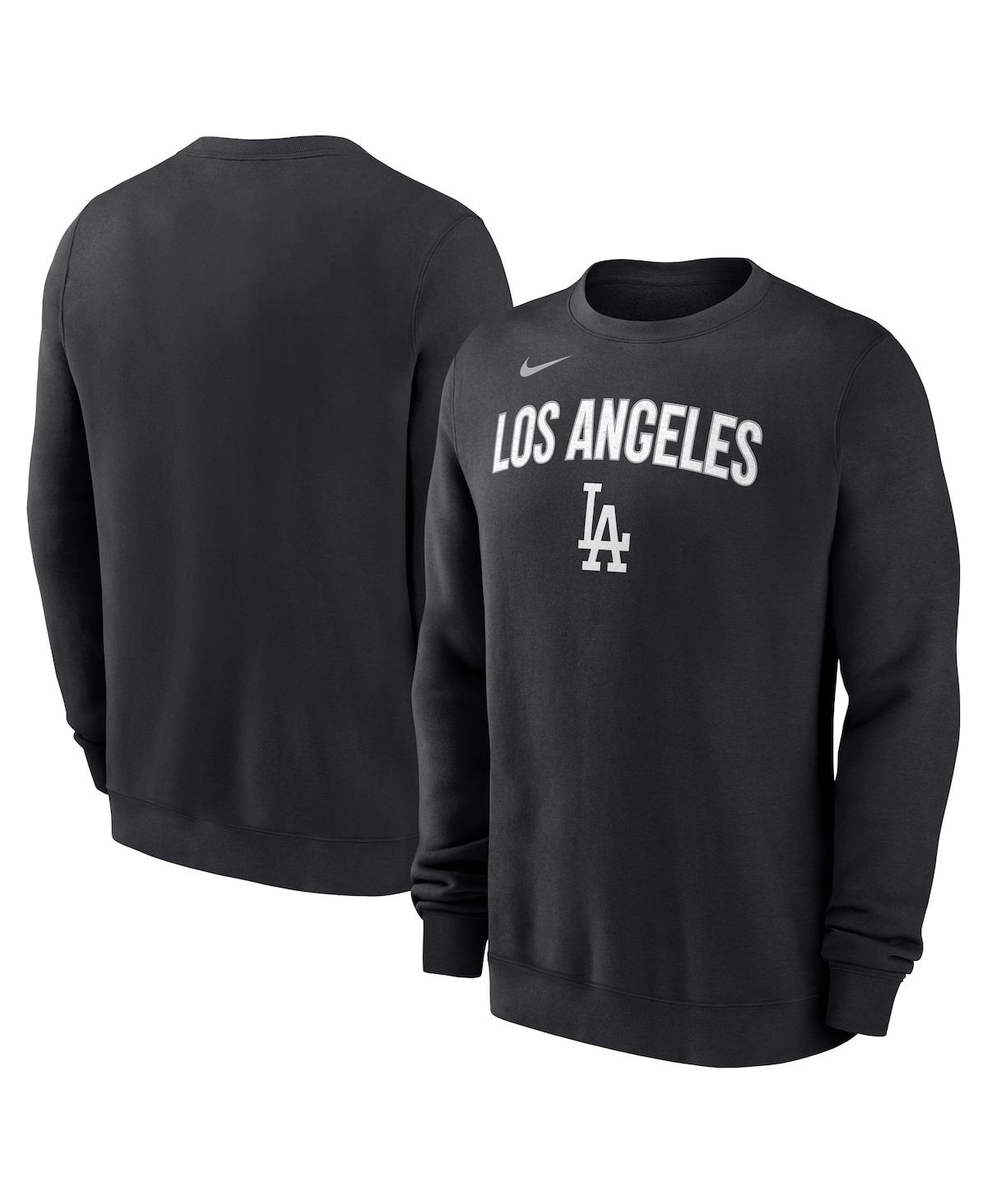 Nike Men's Black Los Angeles Dodgers Pullover Sweatshirt In Black