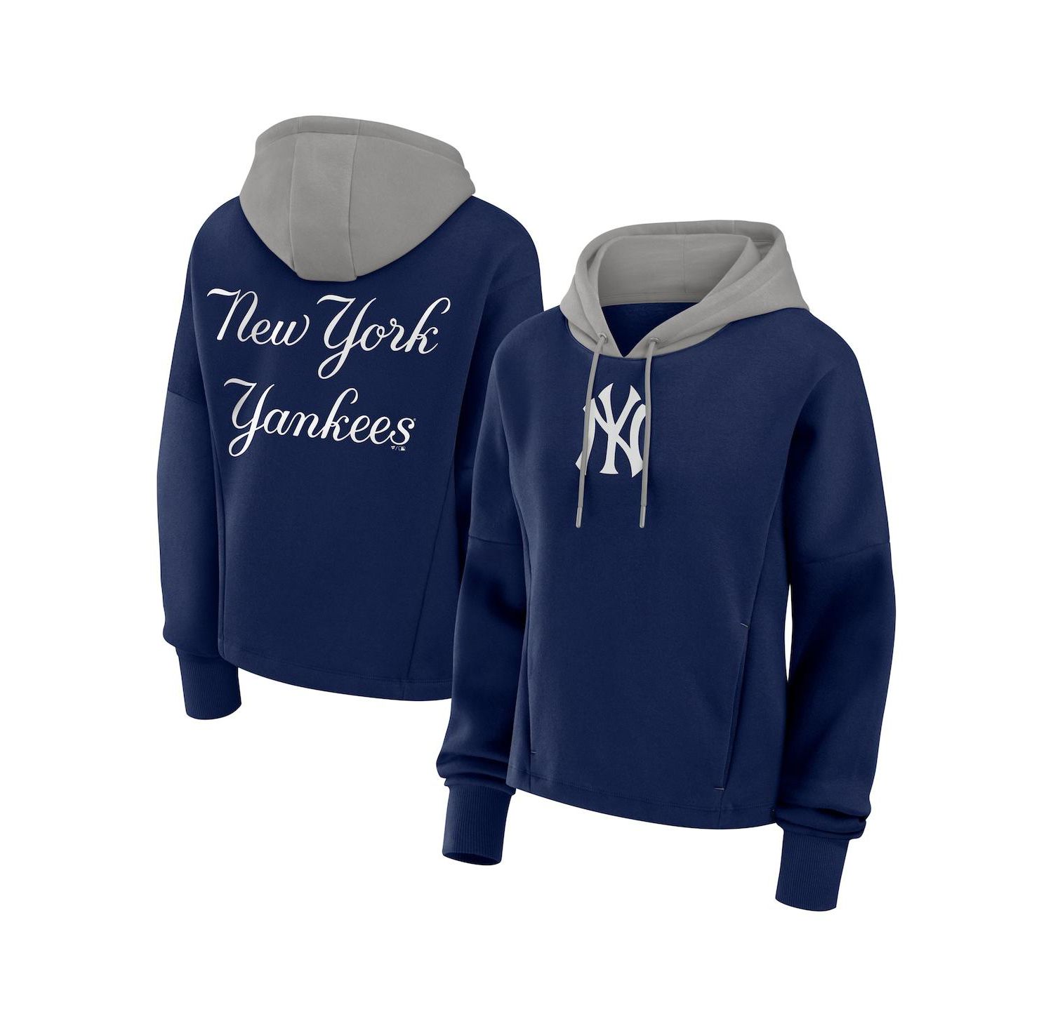 Women's Navy New York Yankees Oversized Legacy Favorite Spectator Pullover Hoodie