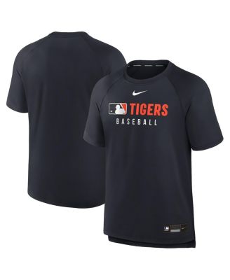 Nike - Men's Navy Detroit Tigers Authentic Collection Pregame Raglan Performance T-Shirt