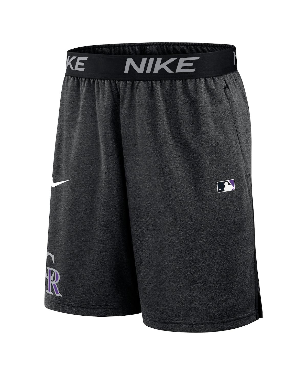 Nike Men's Black Colorado Rockies Authentic Collection Performance Knit Shorts In Black
