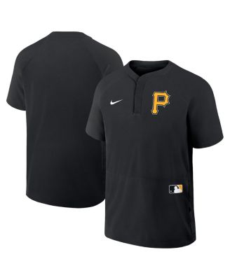 Nike - Men's Black Pittsburgh Pirates Authentic Collection Raglan Short Sleeve Windshirt