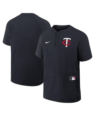 Nike - Men's Navy Minnesota Twins Authentic Collection Raglan Short Sleeve Windshirt