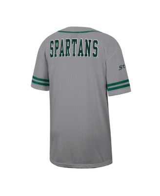 Men's Gray Michigan State Spartans Free Spirited Baseball Jersey