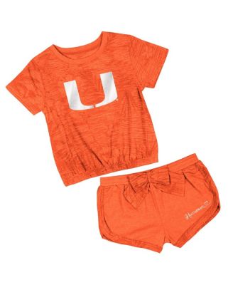Colosseum - Toddler Orange Miami Hurricanes Fern T-shirtand Shorts Set