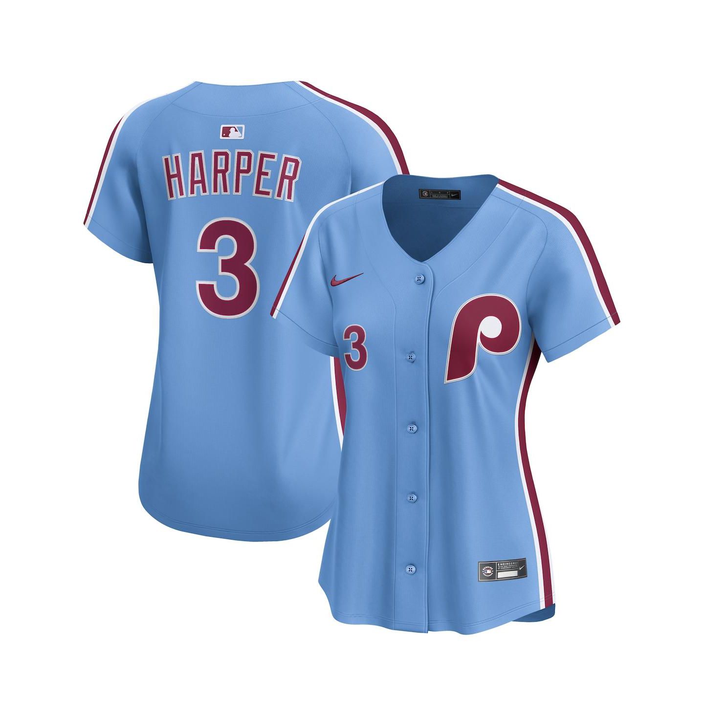 Женский топ Nike Bryce Harper Light Blue Philadelphia Phillies Alternate Limited Player Jersey — фото 1