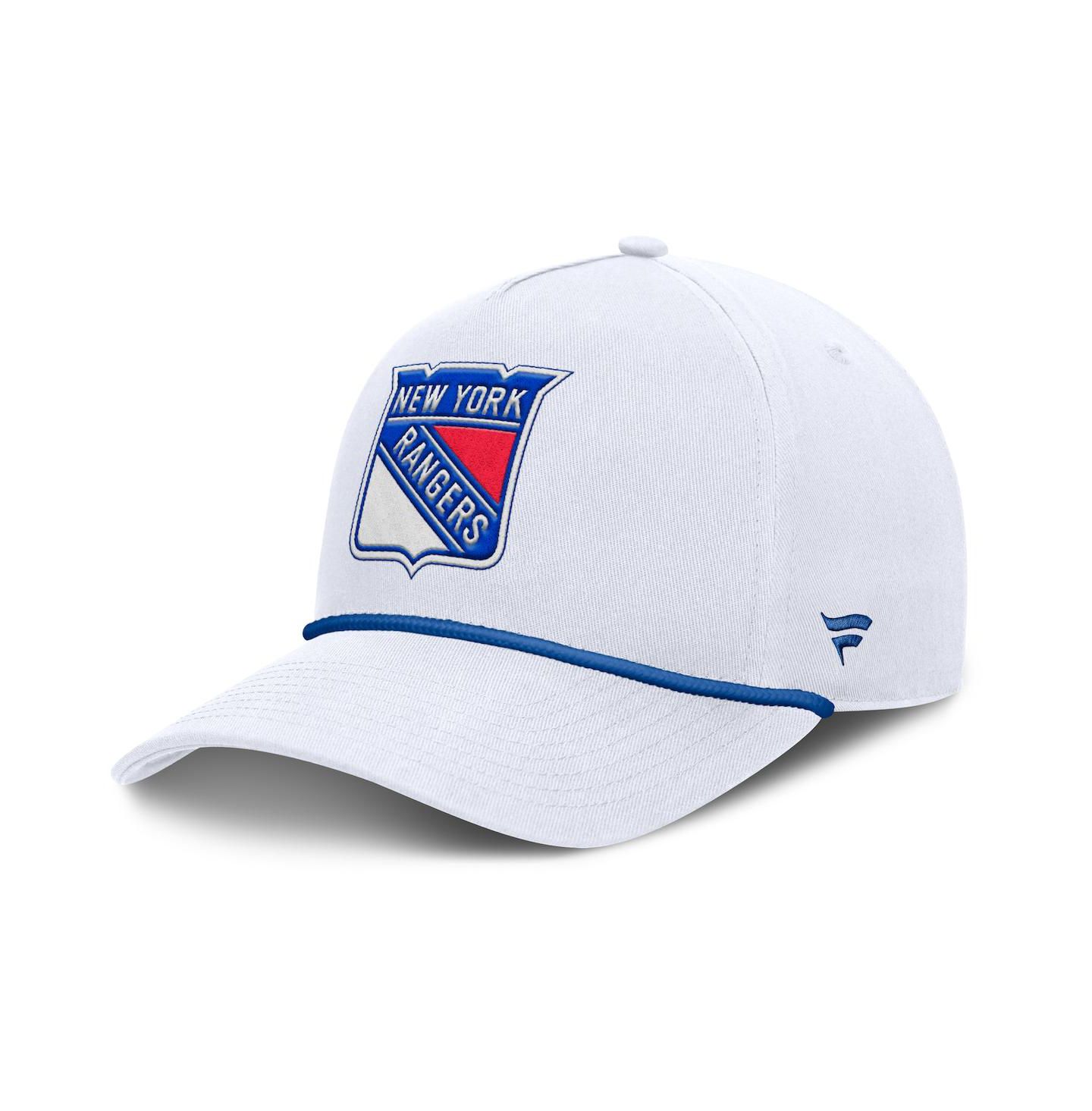 Мужская кепка Fanatics White New York Rangers Rope A-Frame Adjustable Hat — фото 1