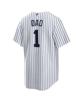 Men's White New York Yankees 1 Dad Home Replica Jersey