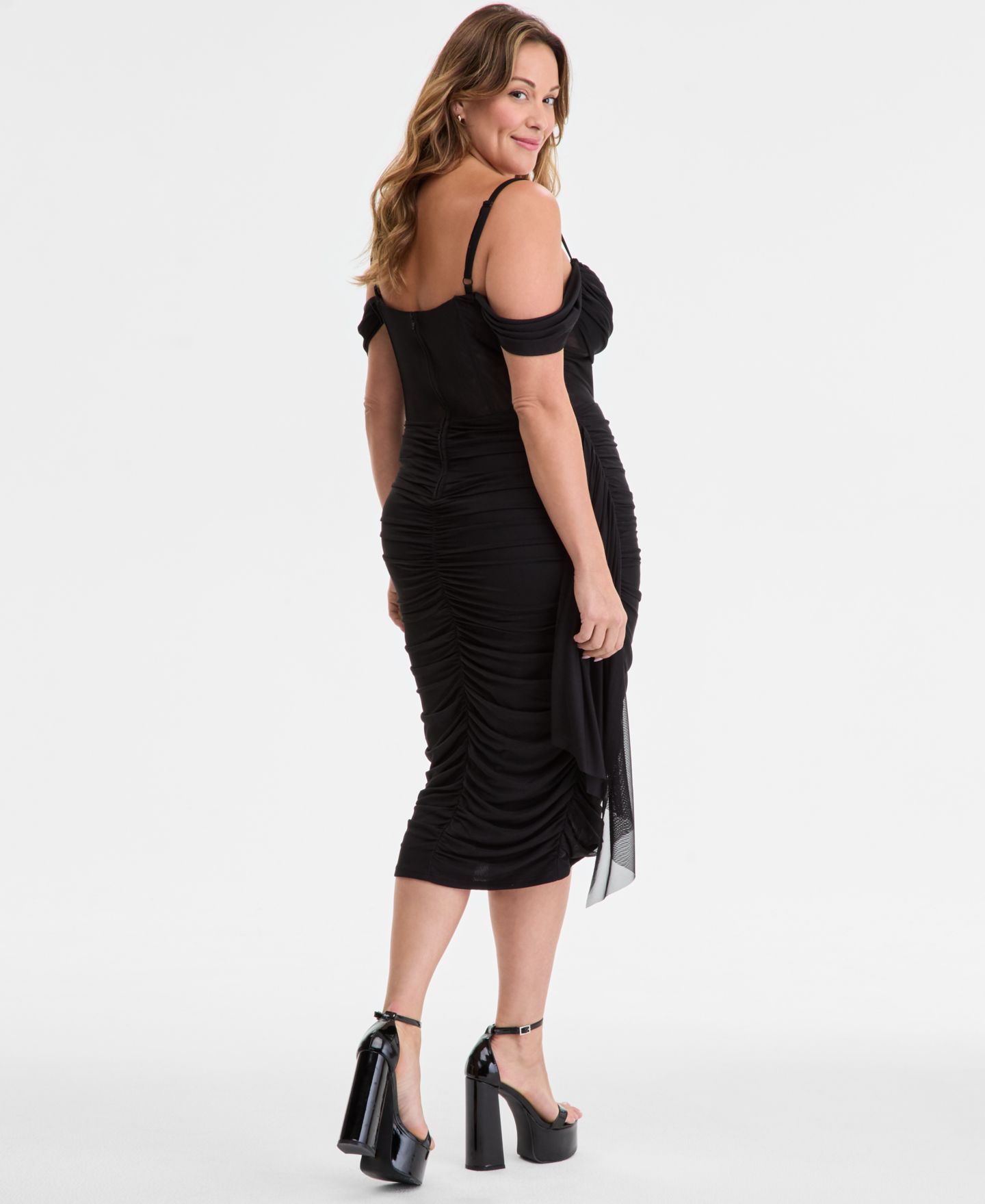 Женское платье City Studios Trendy Plus Size Corset Midi, цвет: Чёрный — фото 5